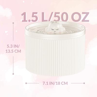 Show full view: Happy & Polly Cloud Ceramic Cat Water Fountain with 4 Filters, White, 50-oz slide 9 of 9