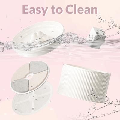 Show full view: Happy & Polly Cloud Ceramic Cat Water Fountain with 4 Filters, White, 50-oz slide 7 of 9