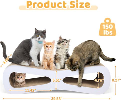 Show full view: Coziwow Wave Cat Scratcher Lounge Toy with Catnip, White slide 2 of 12