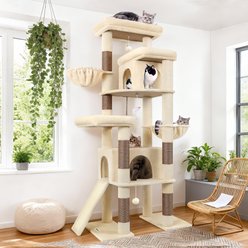 Globlazer 78-inch Tall Sturdy Indoor Cat Tree, Beige