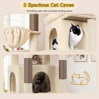 Show full view: Globlazer 78-inch Tall Sturdy Indoor Cat Tree, Beige slide 4 of 8