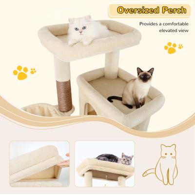 Show full view: Globlazer 78-inch Tall Sturdy Indoor Cat Tree, Beige slide 3 of 8