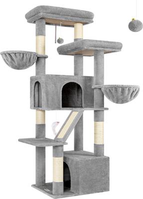 Show full view: Globlazer 69-in Sturdy Indoor Cat Tree Tower, Light Gray slide 7 of 9