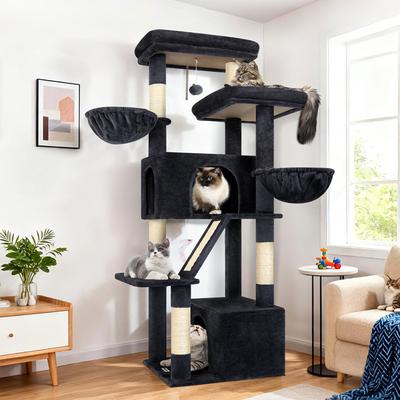 Globlazer 69-in Sturdy Indoor Cat Tree Tower, Light Gray