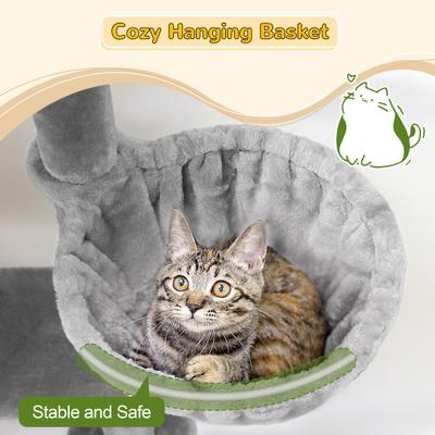 Show full view: Globlazer 69-in Sturdy Indoor Cat Tree Tower, Light Gray slide 5 of 9