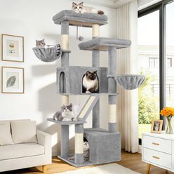 Globlazer 69-in Sturdy Indoor Cat Tree Tower, Light Gray