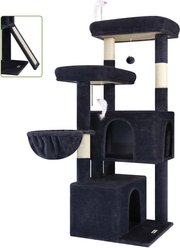 Globlazer 55-in Tall Plush Multi-Level Cat Tree Tower, Dark Gray