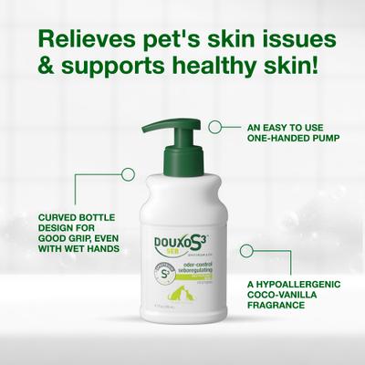 Show full view: Douxo S3 SEB Odor-Control Seboregulating Dog & Cat Shampoo, 6.7-fl oz bottle slide 6 of 11