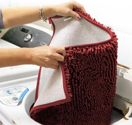 Show full view: Muddy Mat Highly Absorbent Chenille Dog Door Mat, Red, 2 x 3-ft slide 5 of 7