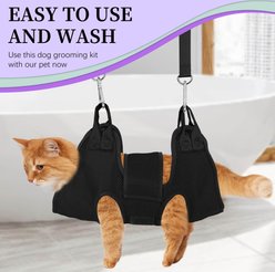 PatiencET Cat Grooming Hammock Pet Hanging Harness for Nail Trimming & Clipping for Cats & Small Dogs, X-Small, Black slide 2 of 7