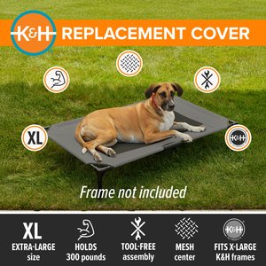K&H Pet Products Original Pet Cot Replacement Dog Bed Cover, Gray, X-Large