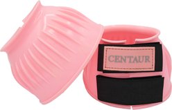 Centaur PVC Ribbed Double Hook & Loop Bell Horse Boots, Pink, Large