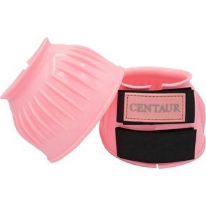 Centaur PVC Ribbed Double Hook & Loop Bell Horse Boots, Pink, Large