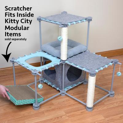 Show full view: Kitty City Square Corrugate Cat Scratcher Toy with Catnip, Color Varies, 3 count slide 5 of 9