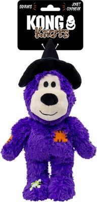 Show full view: KONG Halloween Wild Knots Witch Bear Squeaky Plush Dog Toy, Purple, Medium/Large slide 4 of 6