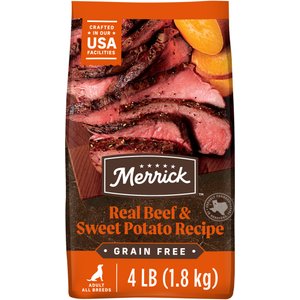 Merrick Real Beef + Sweet Potato Recipe Grain-Free Chicken-Free Adult Dry Dog Food, 4-lb bag