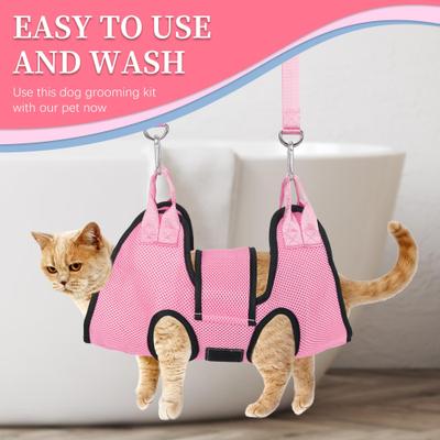 Show full view: PatiencET Cat Grooming Hammock Pet Hanging Harness for Nail Trimming & Clipping for Cats & Small Dogs, X-Small, Pink slide 3 of 7