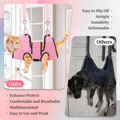 PatiencET Cat Grooming Hammock Pet Hanging Harness for Nail Trimming & Clipping for Cats & Small Dogs, X-Small, Pink slide 2 of 7