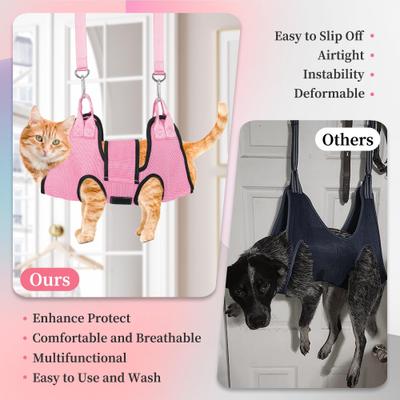 Show full view: PatiencET Cat Grooming Hammock Pet Hanging Harness for Nail Trimming & Clipping for Cats & Small Dogs, X-Small, Pink slide 4 of 7