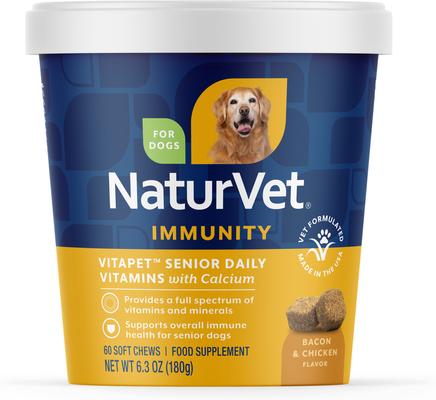 Show full view: NaturVet VitaPet Senior Plus Glucosamine Soft Chews Multivitamin for Dogs + Blue Buffalo Life Protection Formula Senior Chicken & Brown Rice Recipe Dry Food slide 2 of 9