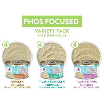 Show full view: Weruva Wx Phos Focused Pate Variety Pack Grain-Free Wet Cat Food, 3-oz can, case of 12 slide 4 of 13
