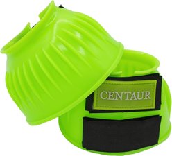 Centaur PVC Ribbed Double Hook & Loop Bell Horse Boots, Lime Green, X-Large