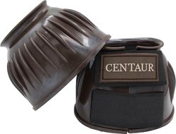 Centaur PVC Ribbed Double Hook & Loop Bell Horse Boots, Brown, Large