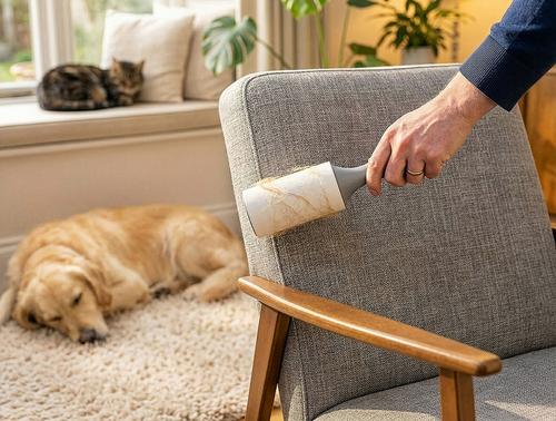 Show full view: Pounce + Fetch Heavy Duty Lint Roller with Two Refills Pet Hair Remover, 180 sheets slide 6 of 10