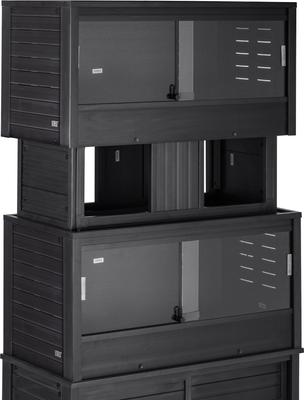 Show full view: New Age Pet ECOFLEX Two 50g Reptile Enclosures Setup without Stand, Black slide 2 of 9