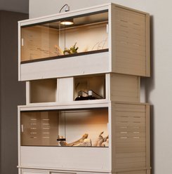 New Age Pet ECOFLEX Two 120g Reptile Enclosures Setup without Stand, Maple