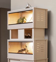 New Age Pet ECOFLEX Two 50g Reptile Enclosures Setup without Stand, Maple slide 1 of 9