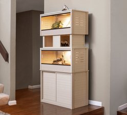 New Age Pet ECOFLEX Two 50g Reptile Enclosures Setup with Stand, Maple