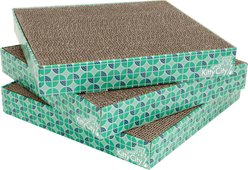 Kitty City Square Corrugate Cat Scratcher Toy with Catnip, Color Varies, 3 count
