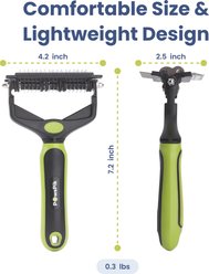PawsPik 3-in-1 Grooming Rake, Deshedder & Comb Combo Dog Brush, Green, Large slide 2 of 9