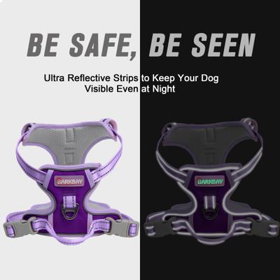 Show full view: BARKBAY Front Clip Reflective No Pull Dog Harness, Violet Purple & Purple, Large: 24.5 to 32.5-in chest slide 6 of 12