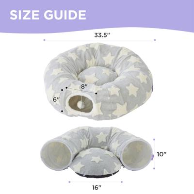 Show full view: Lesure 2-in-1 Cat Tunnel Bed, Grey, Standard slide 6 of 9