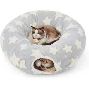 Lesure 2-in-1 Cat Tunnel Bed, Grey, Standard