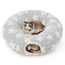 Lesure 2-in-1 Calming Round Cute Dog & Cat Tunnel Bed Cat Toy, Grey, Standard