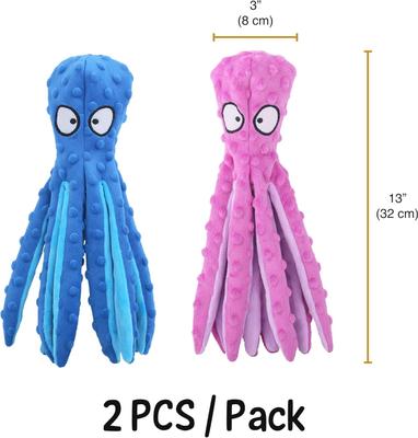 Show full view: Vila Octopus Stuffing-Free Crinkle Plush Dog Toy, 2 count slide 3 of 3