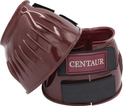 Centaur PVC Ribbed Double Hook & Loop Bell Horse Boots, Burgundy, Large