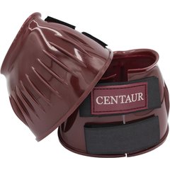 Centaur PVC Ribbed Hook & Loop Horse Bell Boots, Burgundy, X-Large