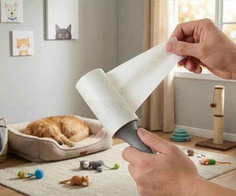 Show full view: Pounce + Fetch Heavy Duty Lint Roller with Two Refills Pet Hair Remover, 180 sheets slide 9 of 10