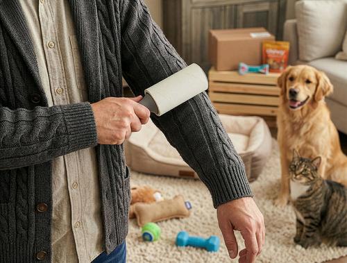 Show full view: Pounce + Fetch Heavy Duty Lint Roller with Two Refills Pet Hair Remover, 180 sheets slide 7 of 10