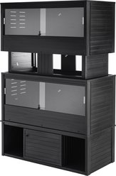 New Age Pet ECOFLEX Two 120g Reptile Enclosures Setup with Low Boy Stand, Black