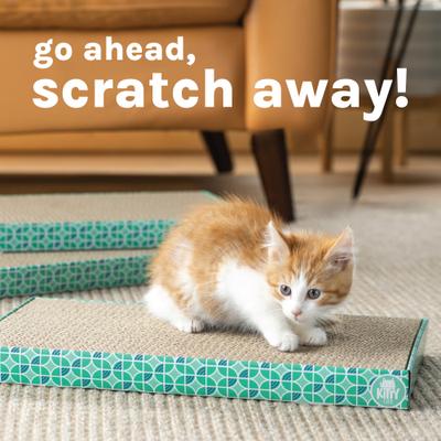 Show full view: Kitty City Rectangle Corrugate Cat Scratcher Toy with Catnip, Color Varies, 3 count, X-Large Wide slide 6 of 10