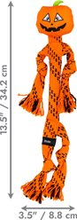 KONG Halloween Scrubz Jack-o-Lantern Squeaky Plush Dog Toy, Orange, Medium slide 2 of 5