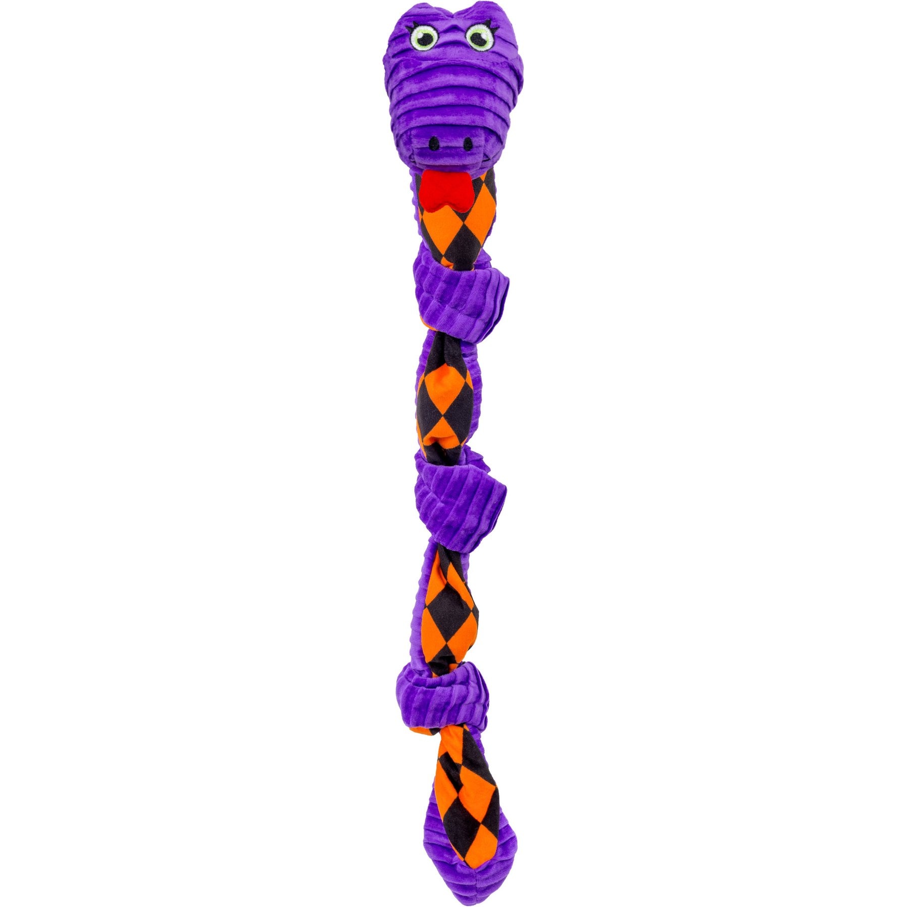 KONG Halloween Knots Snake Squeaky Plush Dog Toy, Purple, Medium/Large