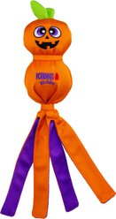 KONG Halloween Wubba Ballistic Jack-O-Lantern Squeaky Plush Dog Toy, Orange, Large