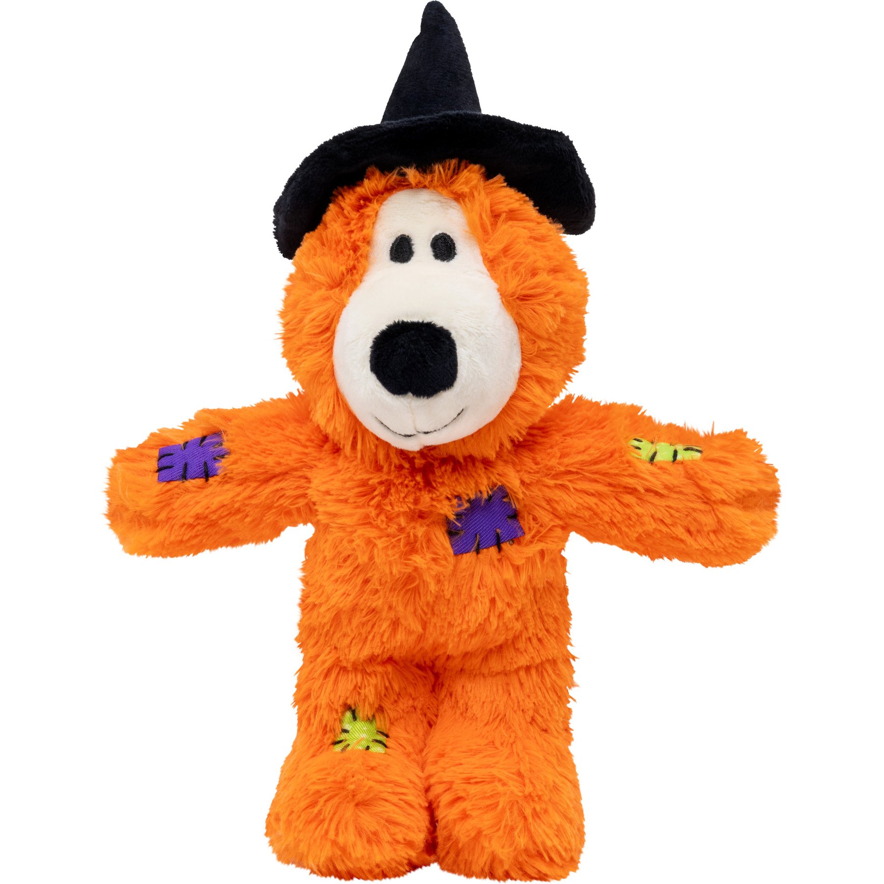 KONG Halloween Wild Knots Witch Bear Squeaky Plush Dog Toy, Orange, Small/Medium