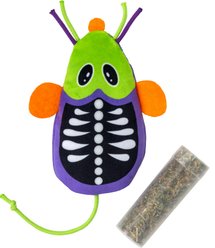 KONG Halloween Refillables Skeleton Mouse Cat Toy with Catnip, Green
